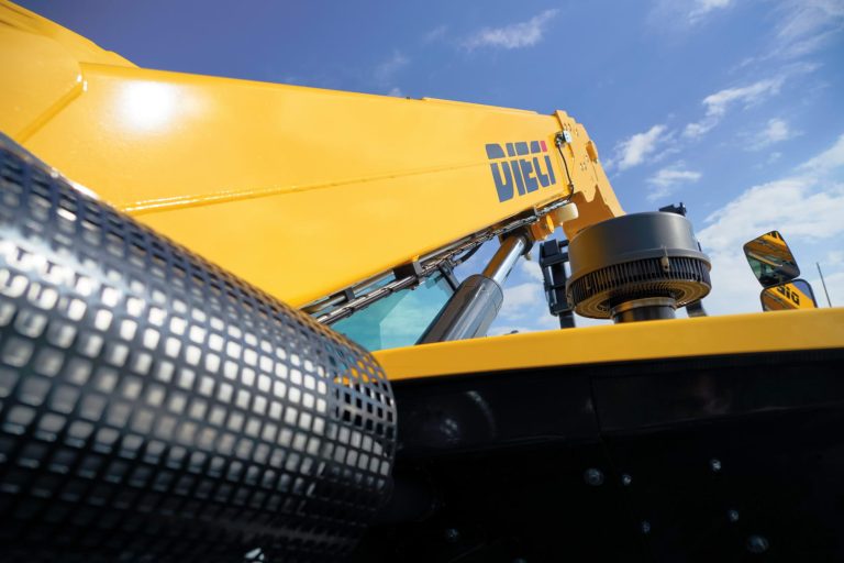 Dieci parts and service center showing a telehandler boom and exhaust