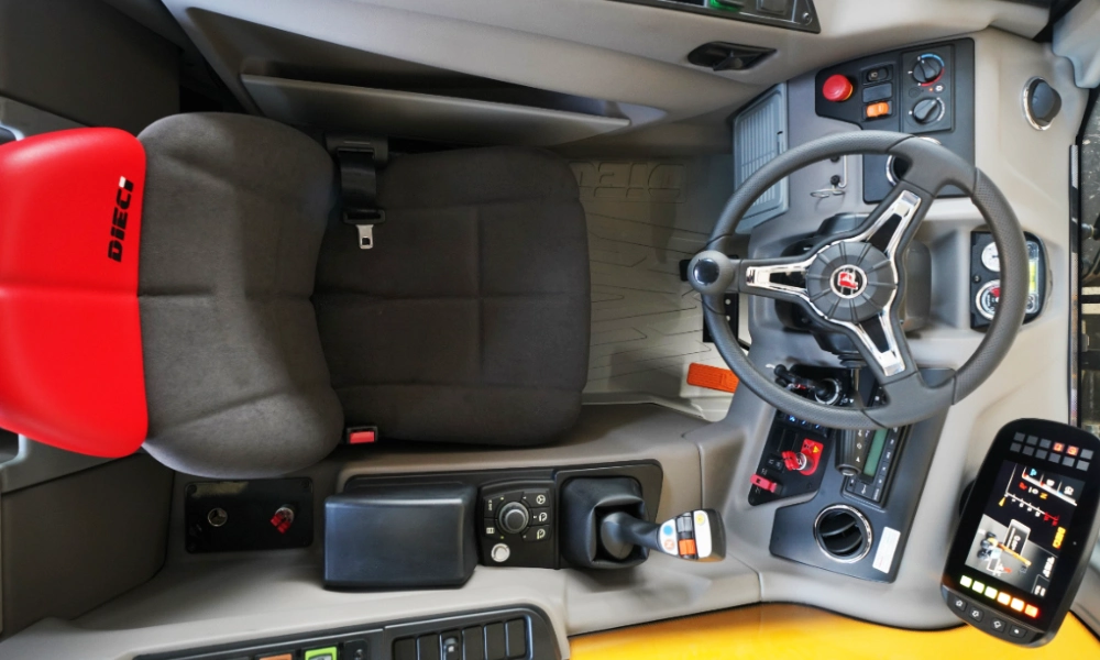 cab interior of a dieci telehandler