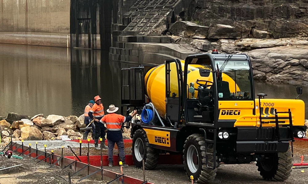 Dieci mixer truck working on an Australian construction site