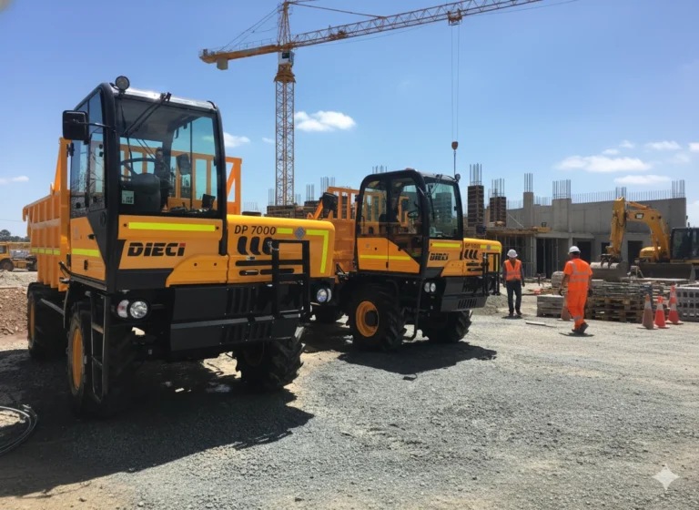 Dieci DP7000 dump trucks on an Australian construction site