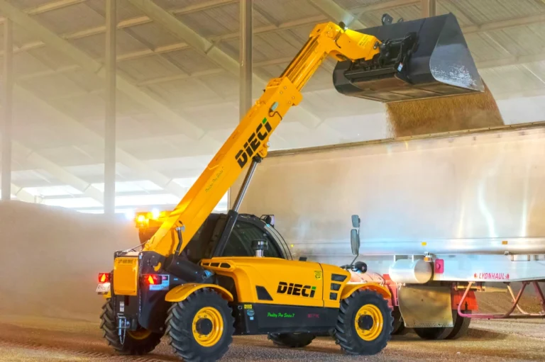 poultry pro 3t telehandler working in an Australian poultry shed moving feed and materials