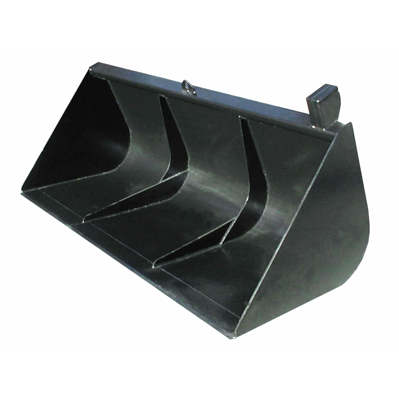 A bucket that can be fitted to a telehandler for moving materials, dirt, and other materials handling tasks