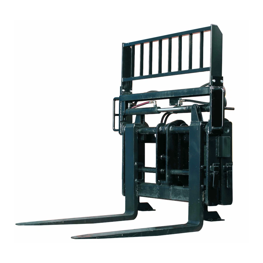 a side shift positioner for telehandler tines / tynes, designed to allow precise width positioning of the forks to enable pallets and loads of various sizes to be lifted safely