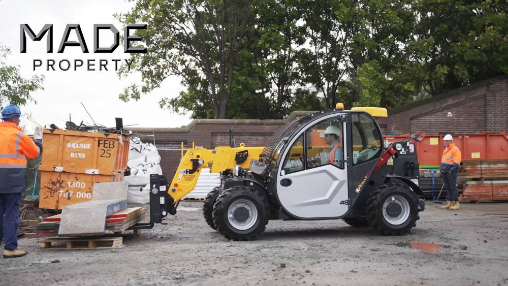 A Dieci apollo 25.6 telehandler moving materials on a construction site