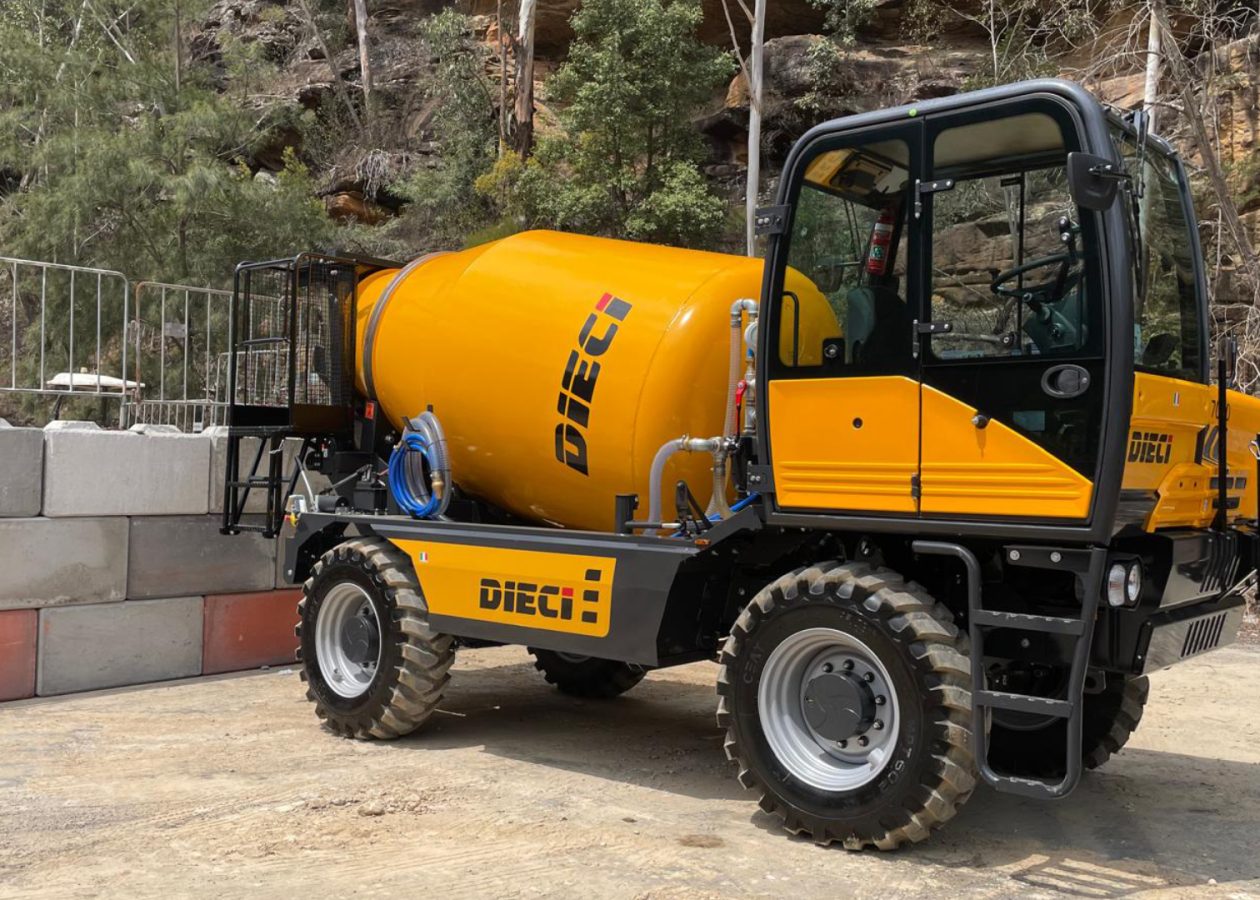 Dieci concrete mixer truck working on an Australian construction site