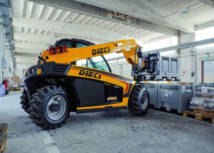 Apollo Smart 20.4 2t Compact Telehandler moving a 2tonne object in an Australian warehouse