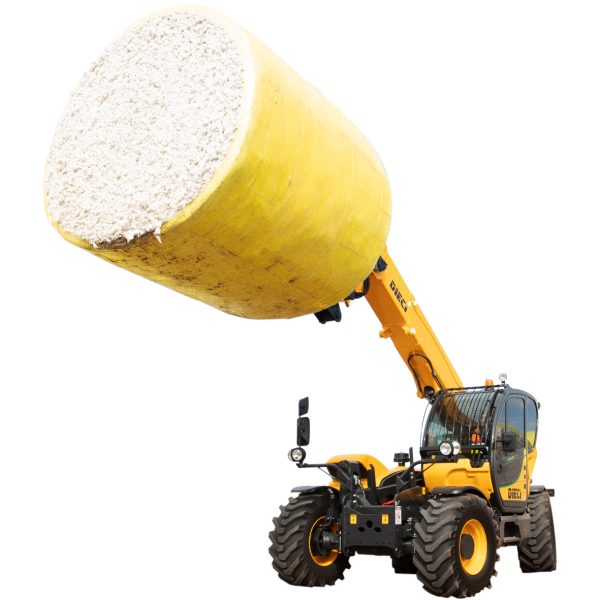 Dieci Cotton Pro 7t Telehandler lifting a heavy cotton bale