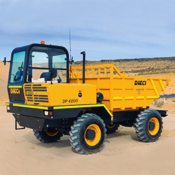 Image shows a Dieci dumper truck in a quarry which is used to transport sand in Australia in Sydney, Melbourne, Perth and Brisbane