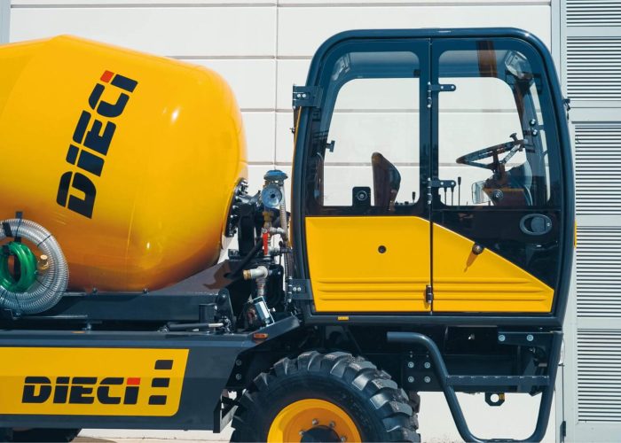 right side view of the cab of a F7000 Mixer Truck on a building site in Sydney