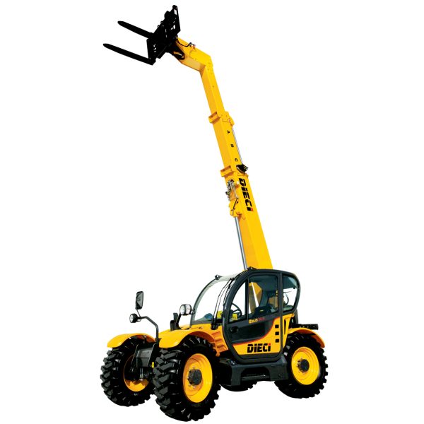 Dieci Zeus Telehandler with its boom raised and forks extended
