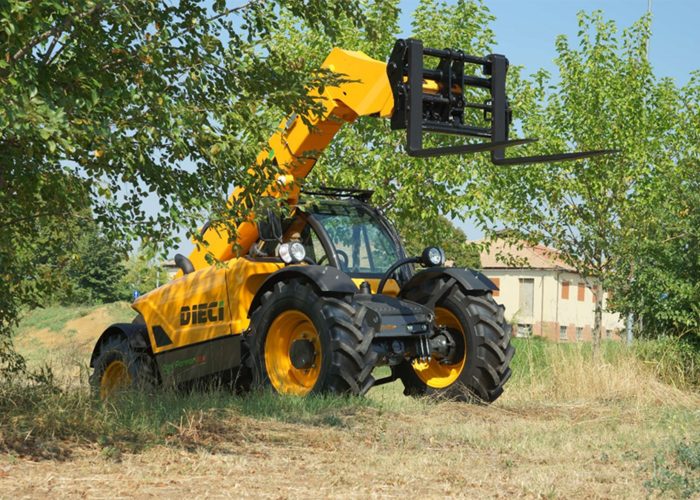 front right side view of Agri Farmer 3t Agricultural Telehandler working on a farm location in Brisbane, Australia