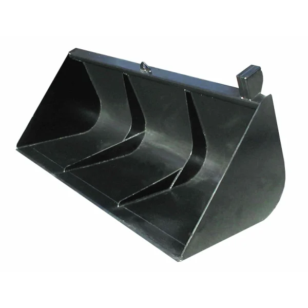 A bucket that can be fitted to a telehandler for moving materials, dirt, and other materials handling tasks