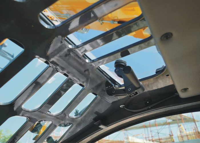 image showing the reinforced cab interior of a Dieci Hercules 210.10 21 ton Telehandler