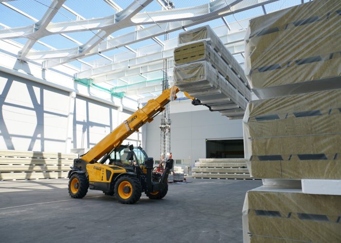 Dieci Icarus 4t Telehandler lifting wood in a warehouse in Melbourne, Australia