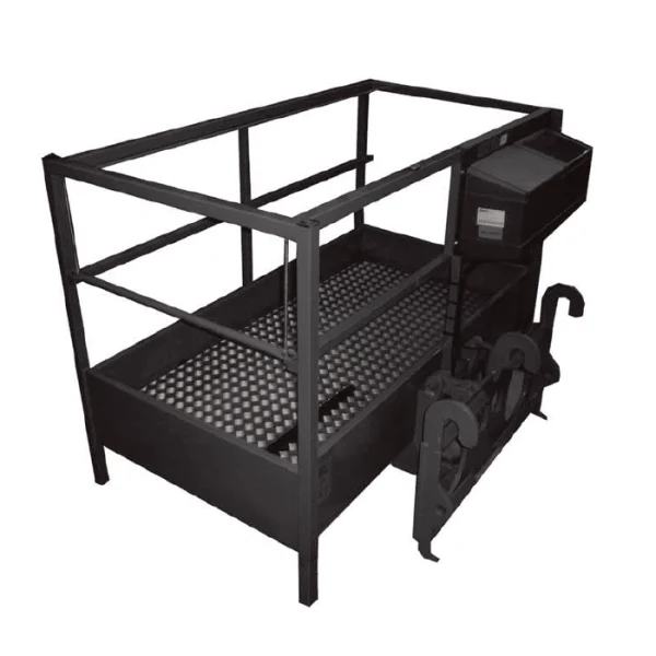an EWP man basket attachment designed to be attached to a telehandler to allow for safely working at heights