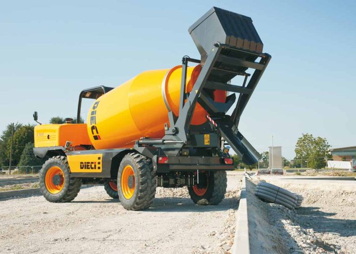 L4700T Concrete Mixer Truck with automatic loader pouring concrete on a construction project in Brisbane, Australia
