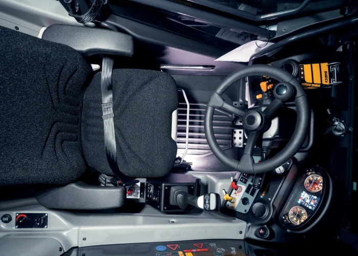 Interior view of a Dieci Pegasus 60.21 6t rotating telehandler