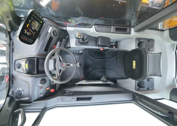 Interior cab view of a Dieci Samson 75.10 S GD telehandler