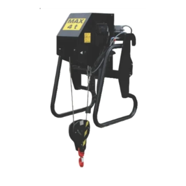A winch attachment for telehandlers, used for lifting suspended loads at height including construction materials